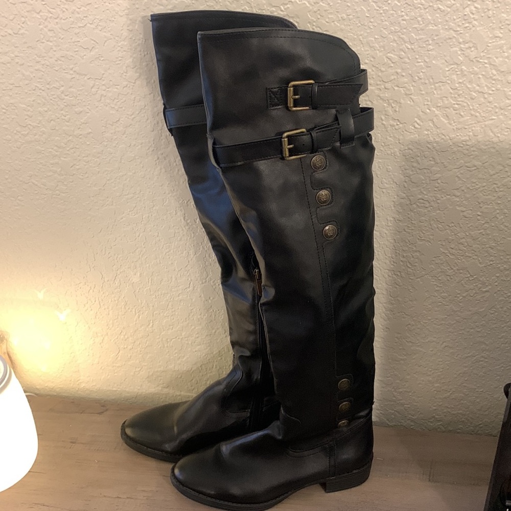 Black Knee High Boots